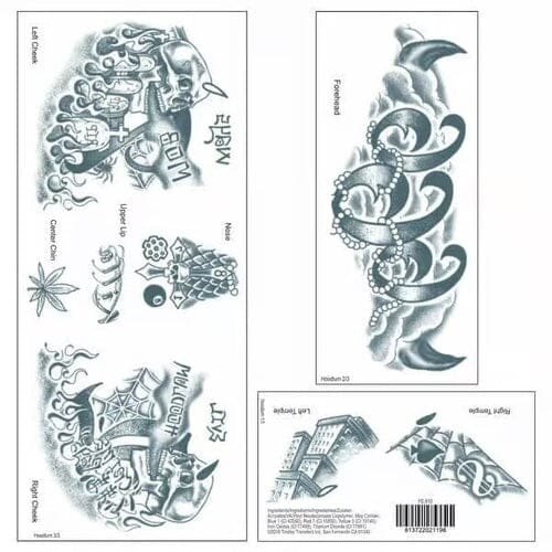 Temporary Tattoos- Hoodlum Full Face