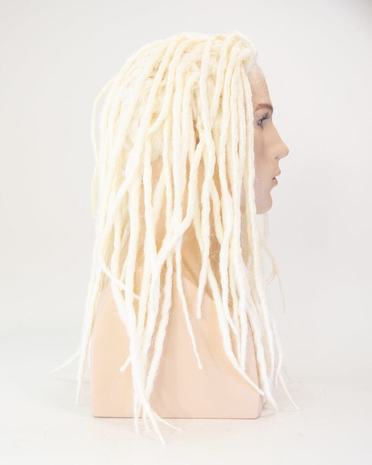 Platinum Blonde 55cm Synthetic Hair Dreadlocked Wig